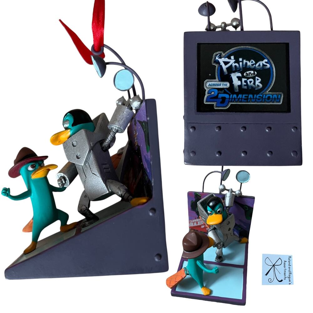 Disney Store Phineas and Ferb Across the 2nd Dimension Ornament As-is
